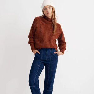 NWOT Madewell Loretto Mockneck Pullover Sweater in Heather Cinnabar